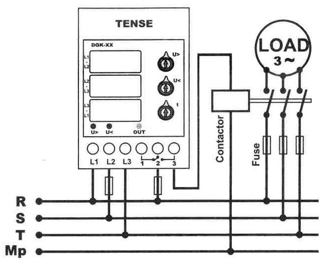 Реле контроля фаз 3 фазное схема