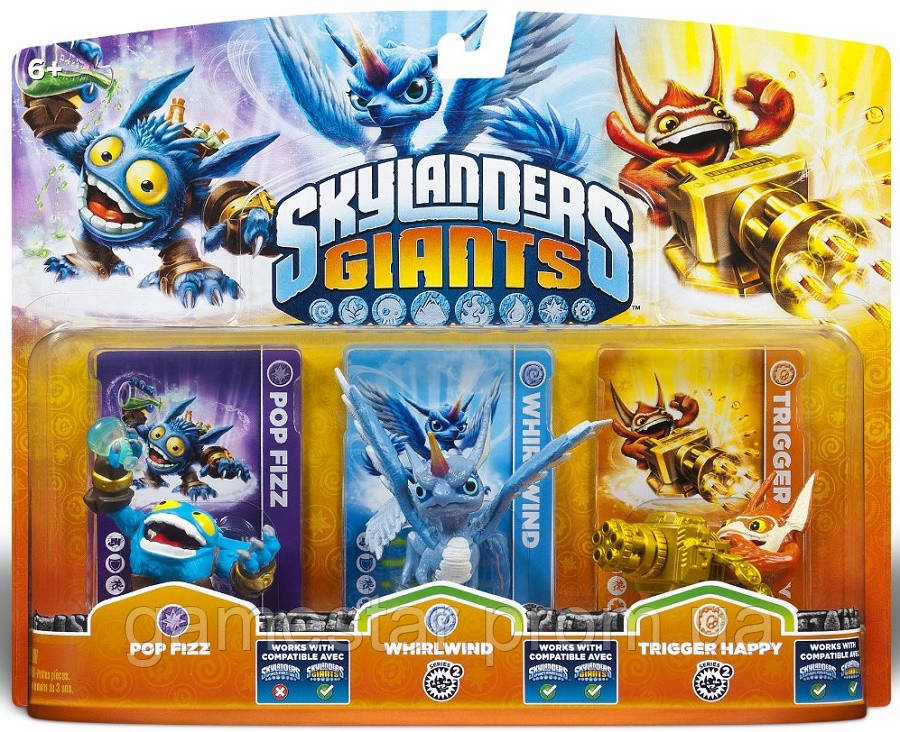 Skylanders Giants Pop Fizz Whirlwind Trigger Happy Series 1 2 2.