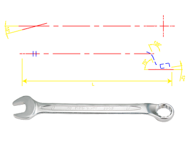 Ключ рожково-накидной с изгибом 45° 6mm KINGTONY