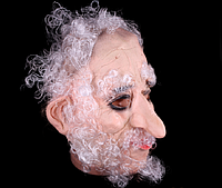 Гумова маска "Старий" з бородою і вусами - маска на Хеллоуїн!