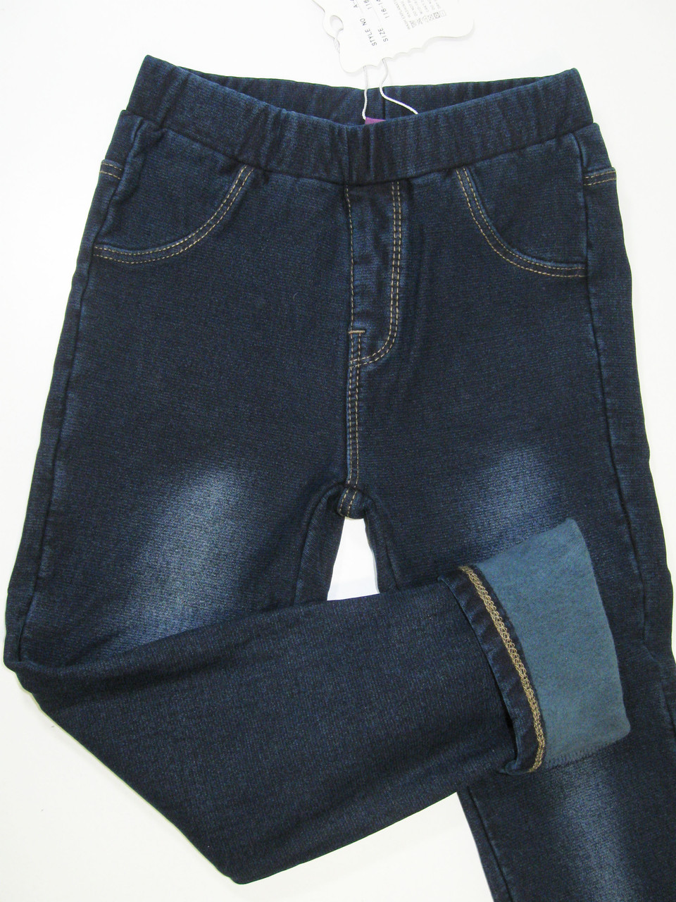 Утеплённые леггинсы джинсовые для девочек, размеры 122.128, арт А-47