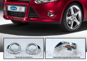 

FORD FOCUS III HB 5D/SD/SW (2011-2014) Окантовка на ПТФ (противотуманные фонари) (Abs хром) 2 шт. Omsa