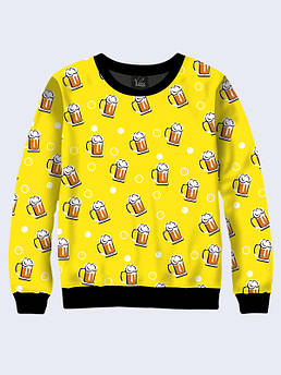 Желтый мужской свитшот с принтом Бокал пива Размер S, M, L, XL