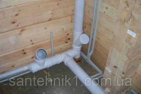Монтаж канализации, прокладка труб канализации, установка канализационных труб, фото 2