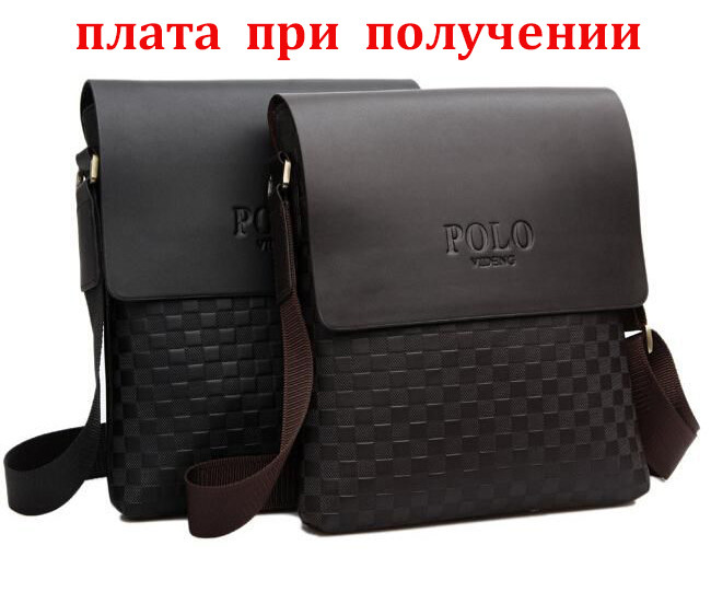 Мужская кожаная сумка рюкзак бренд Polo Поло