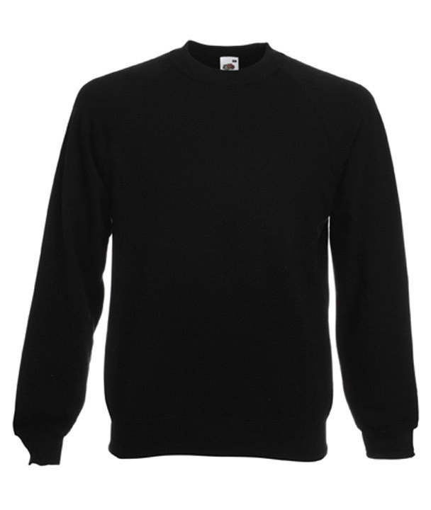 

Толстовка мужская Fruit of the Loom - CLASSIC RAGLAN SWEAT. Чёрная L, Черный
