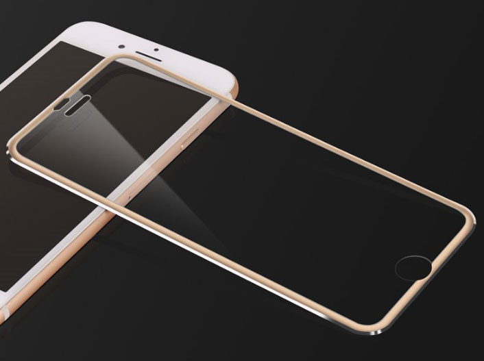 

3D Metall защитное стекло для iPhone 7 Plus / iPhone 8 Plus - Gold