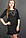 Платье Кураж (черный) прямого кроя с воланами 46-50 размера, фото 4