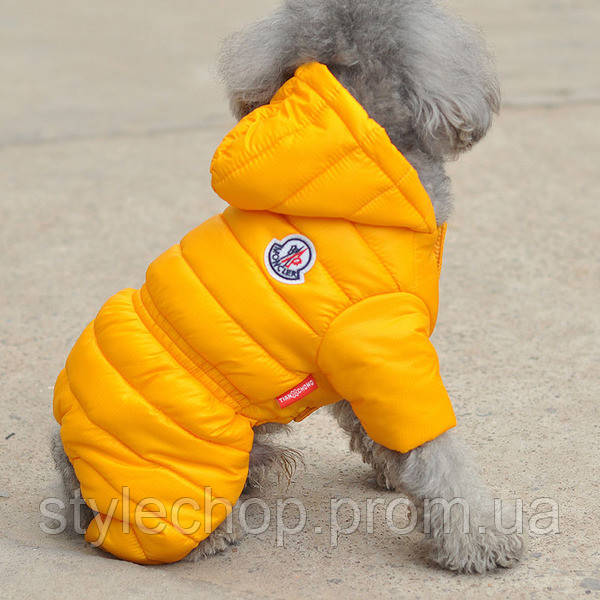 Комбинезон зимний для собаки жёлтый