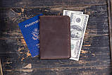 Портмоне мужское кожаное для документов и денег банковских карт ФЛАГМАН коричневое, фото 6