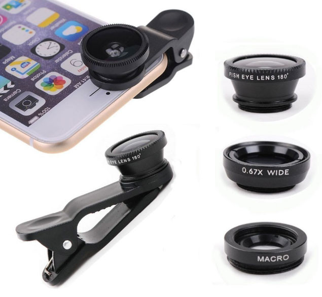 Набор объективов Primo Lens 4 в 1 для мобильных телефонов - BlackНет в наличии