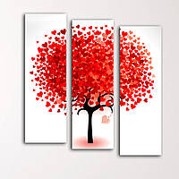 Модульна картина "Дерево з сердець"