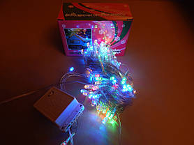 Світлодіодна гірлянда LED різнобарвна, прозорий провід, 400 лампочок, фото 3