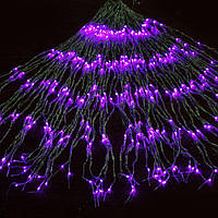 Водопад Гирлянда Штора 500 Led - Занавес на белом прозрачном проводе 3 x 2 м цвет фиолетовый