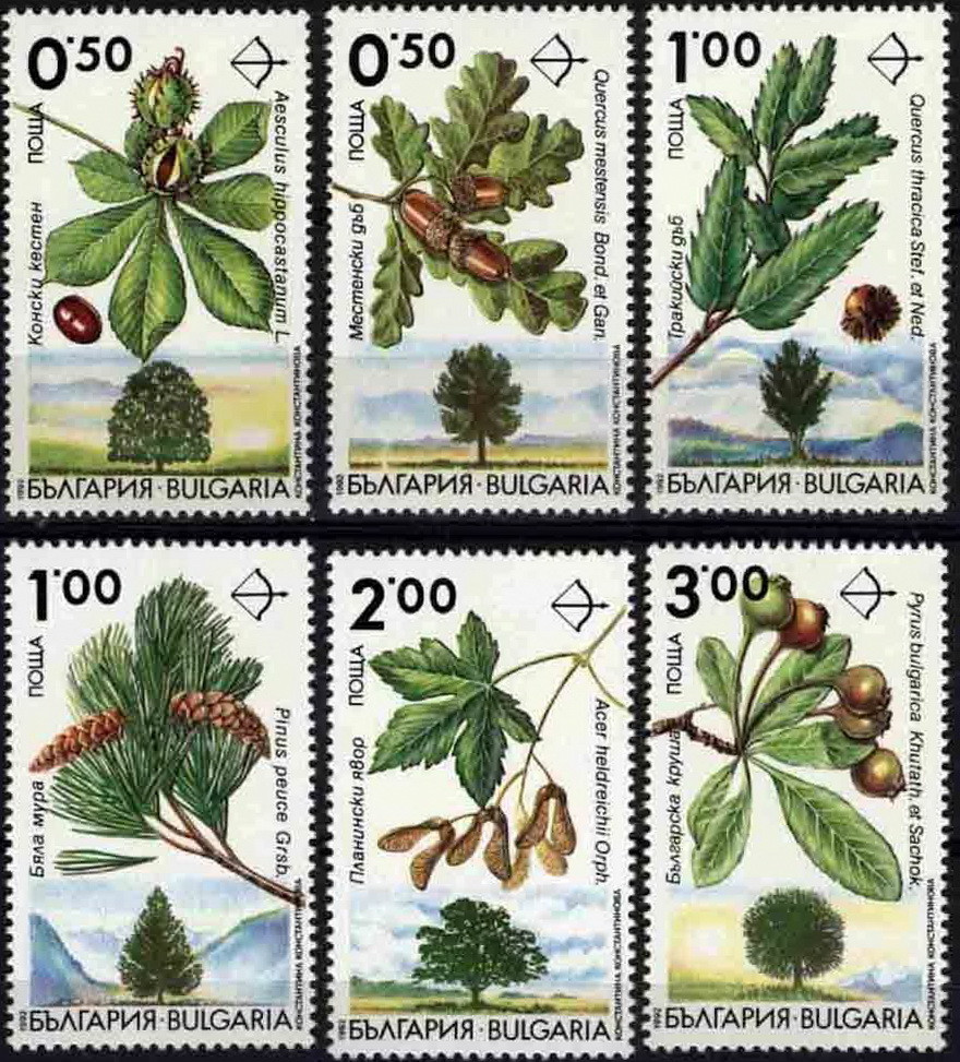 Болгария 1992 - деревья - MNH XFНет в наличии