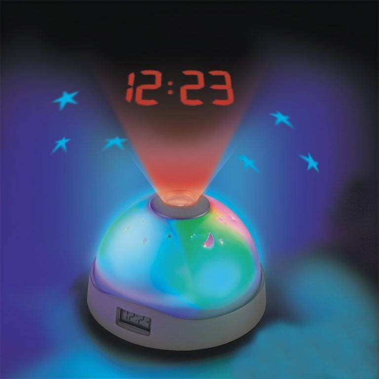 

Годинники нічник проектор зоряного неба Night Light 2091 Часы с проектором, Белый
