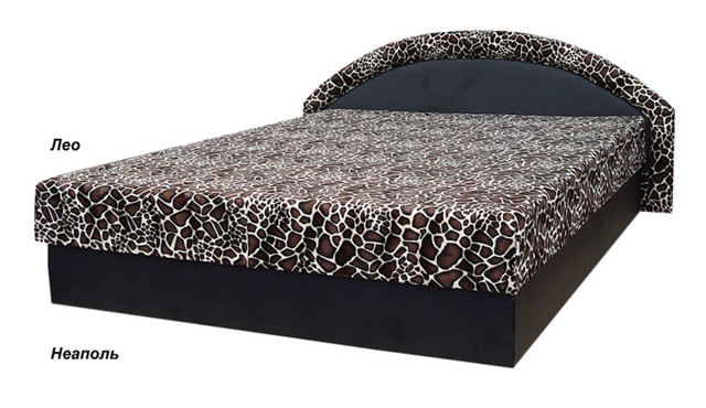 Кровать полуторная Ривьера 140х200 с матрасом (матрасная ткань) ткань Лео+Неаполь