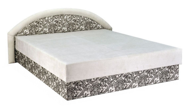 Кровать полуторноя Ривьера 140х200 с матрасом (мебельная ткань) ткань серая