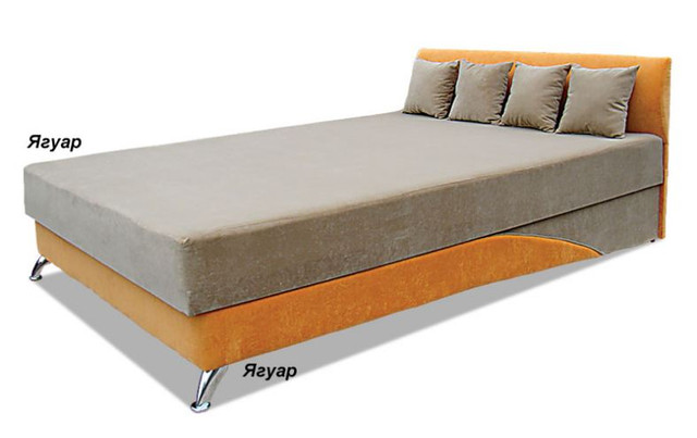 Кровать двуспальная Сафари 140х200 с матрасом ткань Ягуар