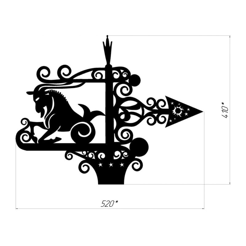 Декоративний флюгер знак зодіаку "Козеріг"