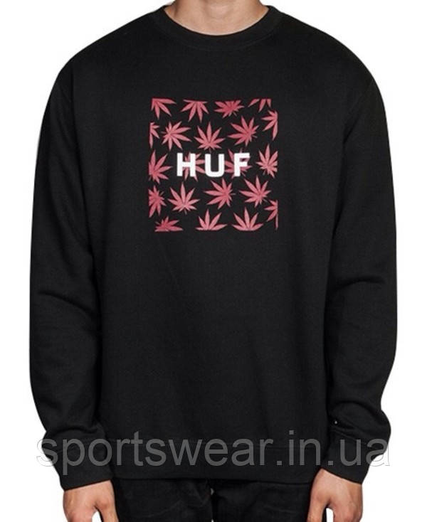 

Свитшот черный мужской HUF ( Хаф ) Logo Кофта "" В стиле Huf ""