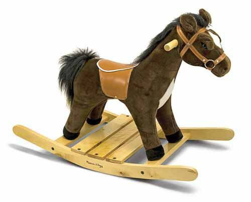 

Мягкая игрушка - Плюшевая Лошадка-качалка (Rock and Trot Plush Rocking Horse) ТМ Melissa & Doug MD2137, Разные цвета