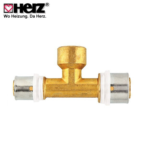 

Пресс-тройник HERZ с внутренней резьбой 16x2-1/2"-16x2
