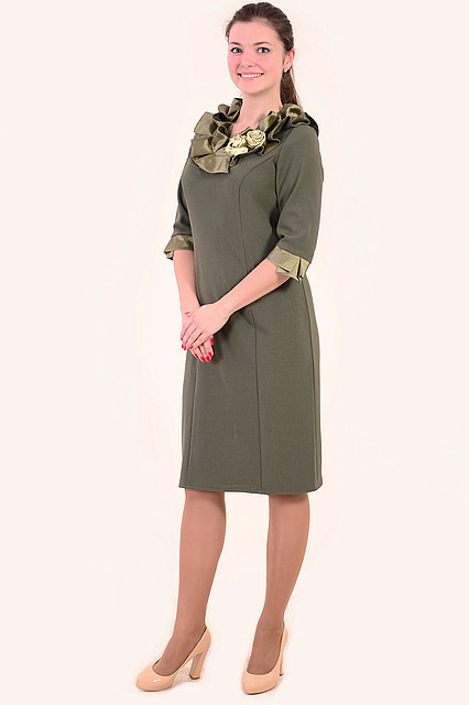 

Платье женское нарядное , с розами, большие размеры , ПЛ 740 , платье для банкета 52,54 Хаки, 50