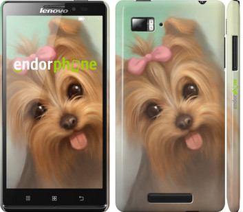 

Чехол на Lenovo Vibe Z K910 Коричневый, Нарисованный йоркширский терьер