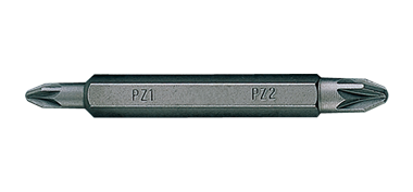 Бита торцевая 1/4'  PZ1 х PZ2 L=60мм двусторонняя (уп.10) KINGTONY