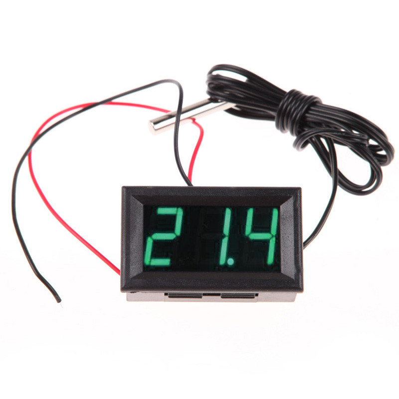 Электронный термометр 12v с выносным датчиком -50 +110 зеленый (с тонкНет в наличии