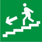 Знак "Напрям до евакуаційного (безпечного) виходу по сходах вниз" (лівосторонній)