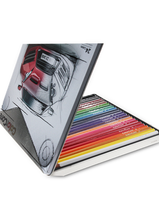 Олівці кольорові "MARCO" ColorCore Hex в металевому пеналі (24 кольори) 3100-24TN, фото 2