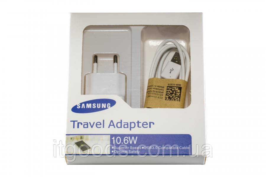 

10W Зарядное+Кабель Micro-USB для моб.телефонов Samsung (white) 2-in-1, Белый