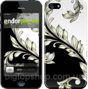 

Чехол на iPhone 5 White and black 1 "2805c-18", Черный