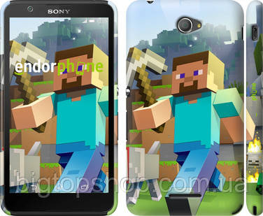 

Чехол на Sony Xperia E4 Dual Minecraft 4 "2944c-87", Синий