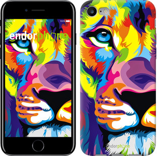 

Чехол на iPhone 7 Разноцветный лев "2713c-336", Желтый
