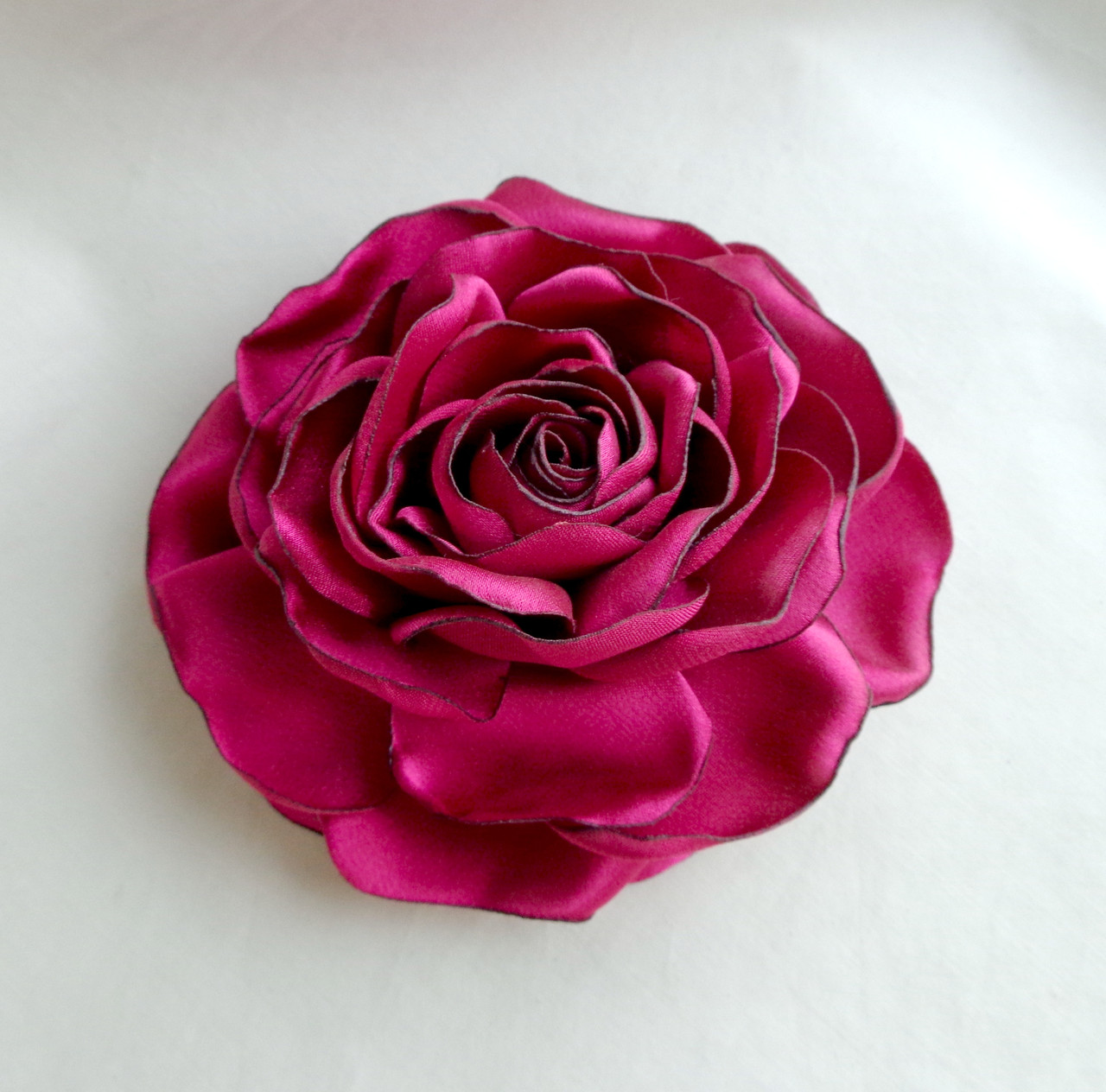 Брошь цветок из ткани ручной работы "Малиновая роза"-купить-в интернет-магазине AnnaRose
