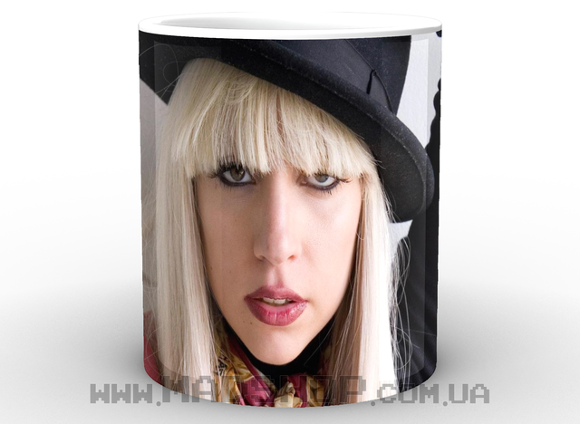 Кружка Леді Гага в чорному капелюшку