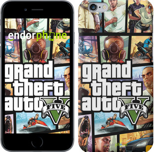 

Чехол на iPhone 6 GTA 5. Collage "630c-45", Зеленый