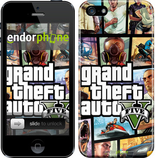 

Чехол на iPhone SE GTA 5. Collage "630c-214", Зеленый