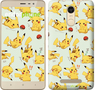 

Чехол на Xiaomi Redmi Note 3 pro Pikachu pokemon go "3769c-335", Желтый