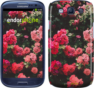 Чехол на Samsung Galaxy S3 i9300 Куст с розами "2729c-11", Красный