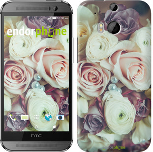 

Чехол на HTC One M8 dual sim Букет роз "2692c-55", Розовый