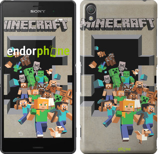 

Чехол на Sony Xperia Z3 dual D6633 Minecraft 6 "3330c-59", Серый