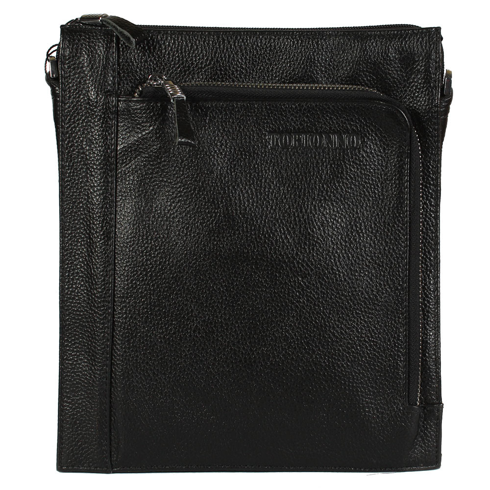 Мужская кожаная сумка-планшетка черная отличного качества Tofionno TF0