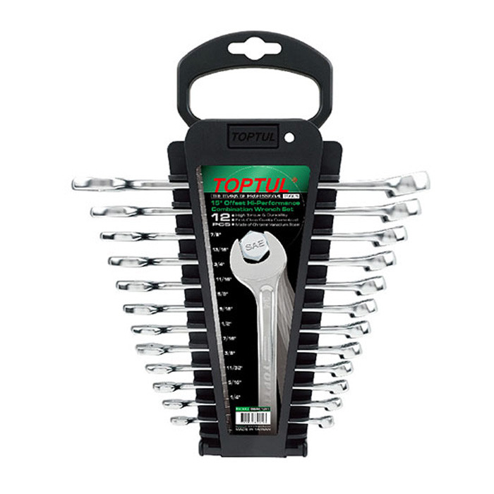 

Набор ключей комбинированных на холдере 12 шт. дюймовый 1/4"-7/8" TOPTUL GBAC1201