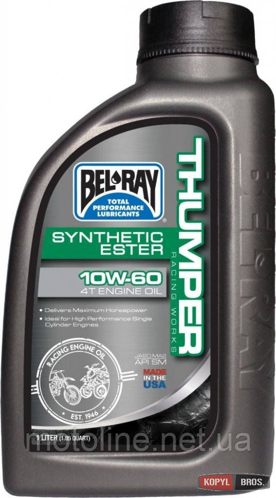 

Мото масло моторное Bel Ray WORKS THUMPER RACING SYNTHETIC ESTER 4T 10W-60 (1L)
