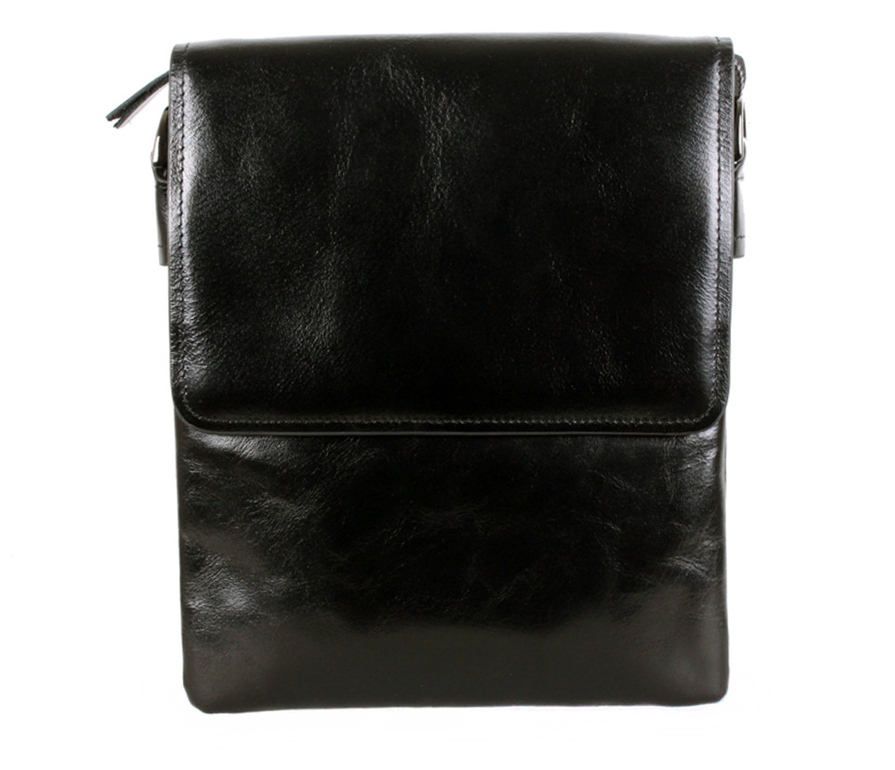 Многофункциональная мужская кожаная сумка-почтальон черная (TR-007-2)Нет в наличии