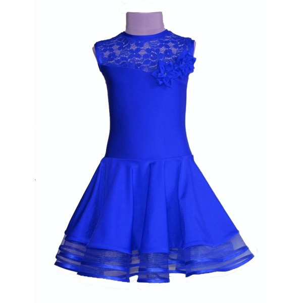 

Рейтинговое платье (бейсик) 34 размер синий электрик ! в наличии! цветки в комплекте!